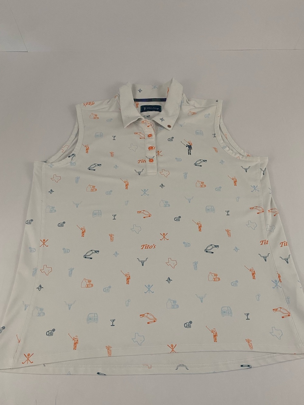 William Murray Polo Shirt Women’s Large Tito’s Texas Longhorns Sleeveless Golf